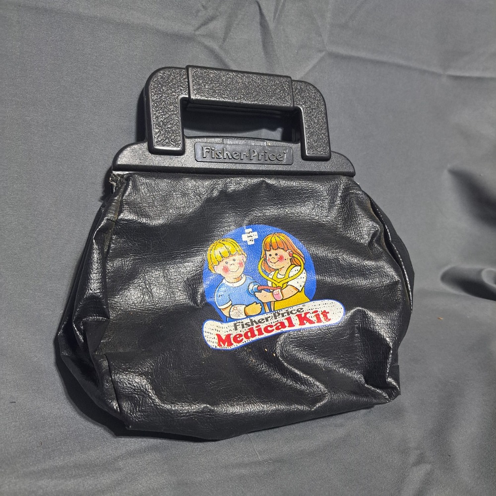 VTG Fisher Price Medical Kit Black Doctor Bag‎ Only for Pretend Play